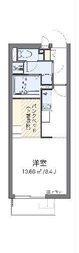 ミランダコンフォート倉敷(ワンルーム/1階)の間取り写真