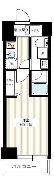 REALIZE千住大橋(1K/5階)の間取り写真