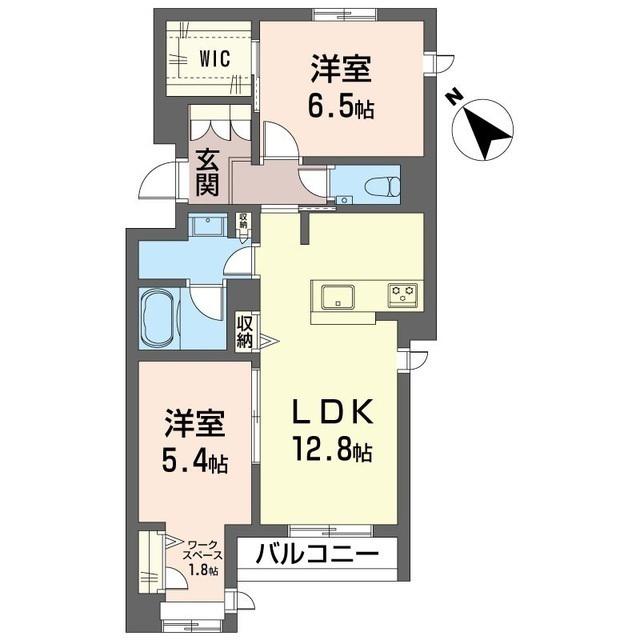 ブルーム ステージ(2LDK/1階)の間取り写真