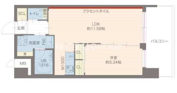 プレジオ城東(1LDK/12階)の間取り写真