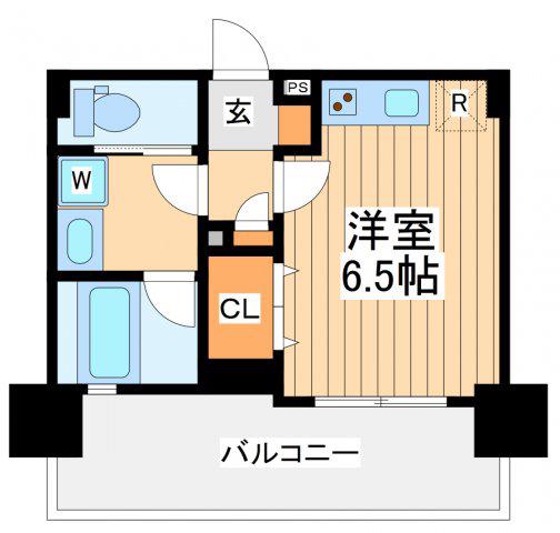 ヴェレーナ横浜反町駅前(1K/5階)の間取り写真