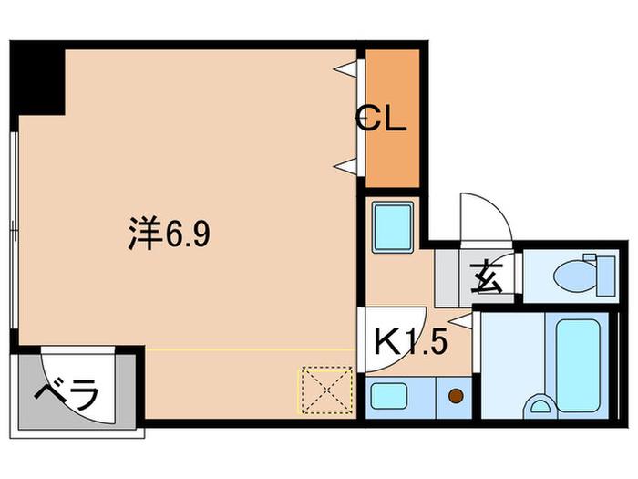 JUST南船場(1K/3階)の間取り写真