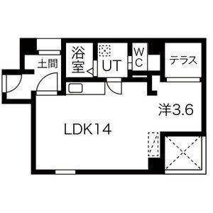 KUDO上小田井(1LDK/3階)の間取り写真
