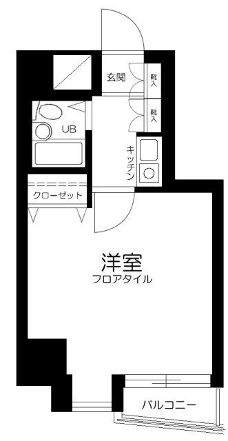 川崎ダイカンプラザCITY(1K/4階)の間取り写真