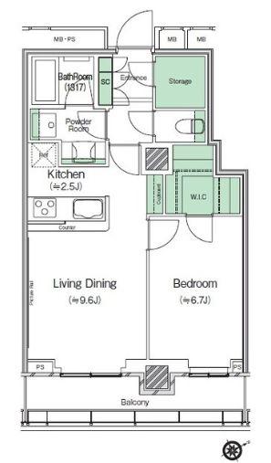 SHIBUYACAST. APARTMENT(1LDK/16階)の間取り写真