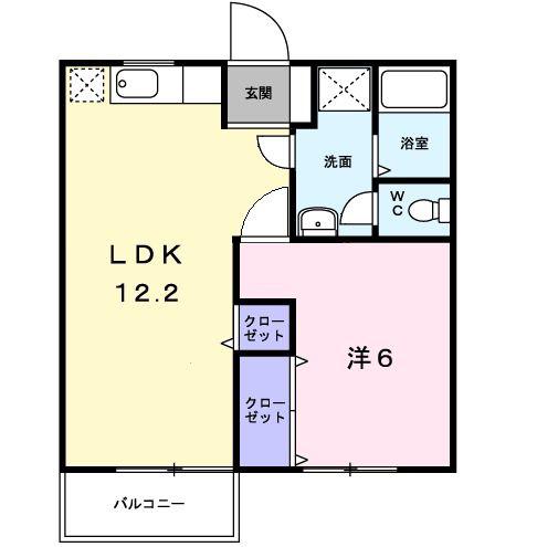 ルミエールI(1LDK/2階)の間取り写真