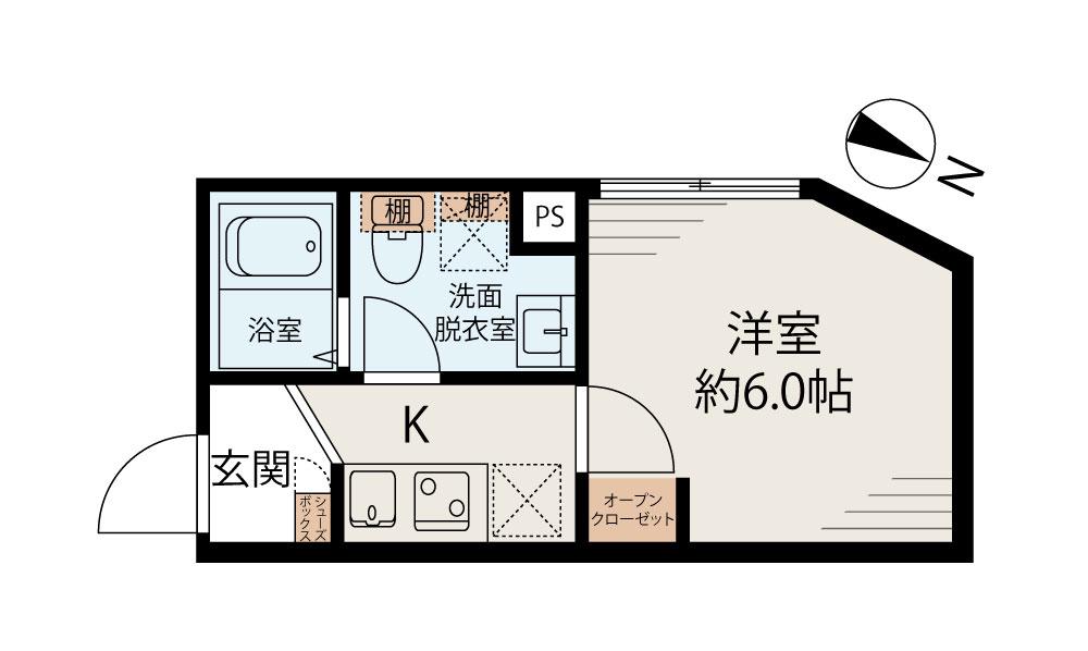 GRANDIR 神保町(1K/4階)の間取り写真