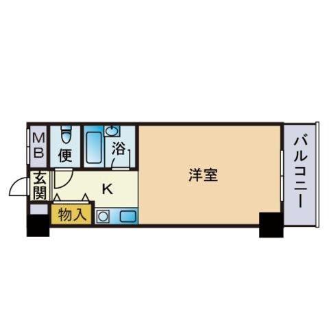 ステイタスガーデン別府Ⅱ(ワンルーム/2階)の間取り写真