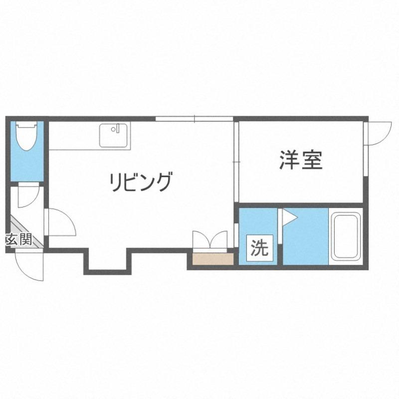 アーバンコート元町VIII(1DK/3階)の間取り写真