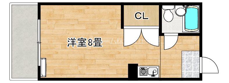 アーク1号館(ワンルーム/2階)の間取り写真