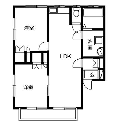 サンライス2000(2LDK/1階)の間取り写真