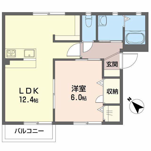 シャーメゾン ベルドミール B棟(1LDK/1階)の間取り写真