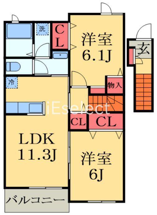 スローフォレストII(2LDK/2階)の間取り写真