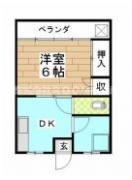 永田アパート(1DK/1階)の間取り写真