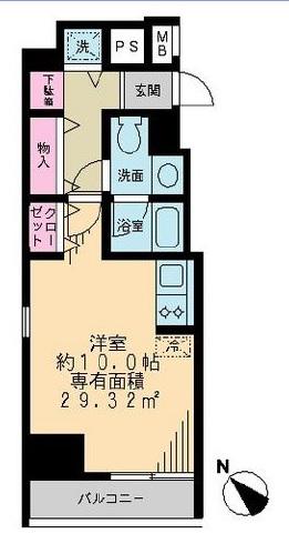 アーク銀座京橋(ワンルーム/8階)の間取り写真