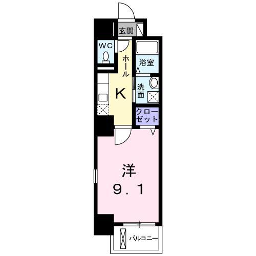 レジデンス 堀江西(1K/8階)の間取り写真