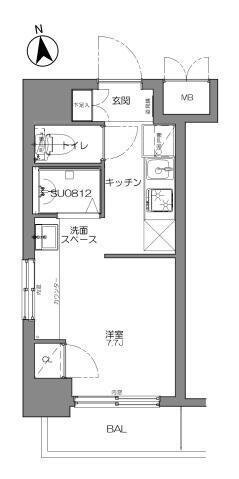 スカイコート高田馬場第5(ワンルーム/3階)の間取り写真
