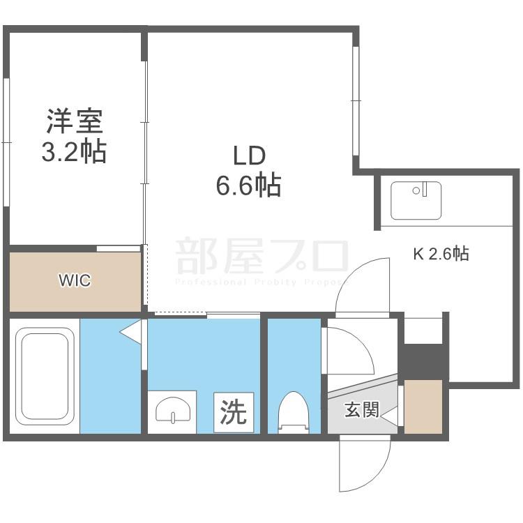 モデルノ発寒(1LDK/4階)の間取り写真