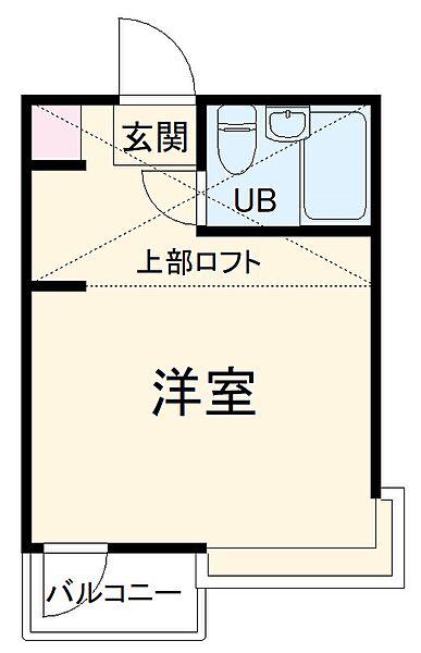 グリーンハイツ三山(ワンルーム/1階)の間取り写真