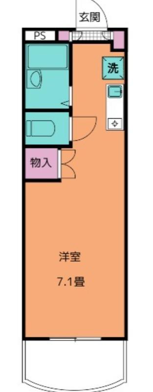 ラ・フォンテ(ワンルーム/3階)の間取り写真