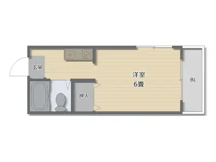ノーブルハイツ山之内(1K/3階)の間取り写真