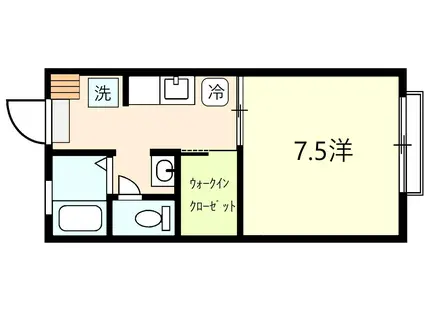 カーサGEN(1K/2階)の間取り写真