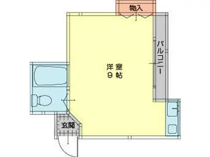 KABEホームズII(ワンルーム/2階)の間取り写真