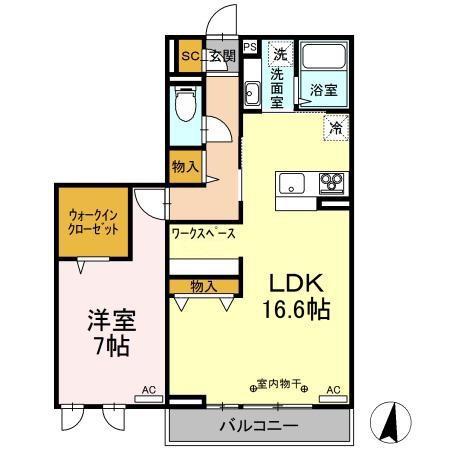 ラフィネス・ヴィラ(1LDK/3階)の間取り写真