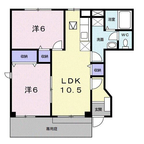 セレッソ(2LDK/1階)の間取り写真