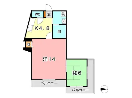 トムキャット102(2K/3階)の間取り写真