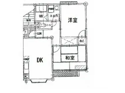 シャトル三瑞I(2DK/2階)の間取り写真