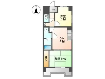 松原メイトマンション(2DK/2階)の間取り写真