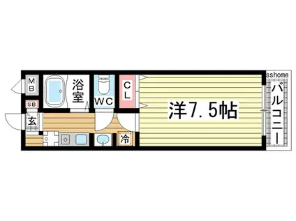 岩田マンション(1K/2階)の間取り写真