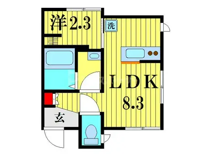 メゾン ド トヨタ(1LDK/1階)の間取り写真