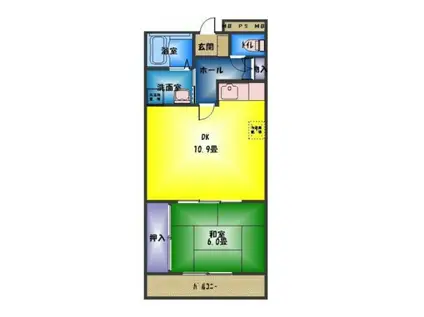 ロイヤルハイム(1LDK/1階)の間取り写真