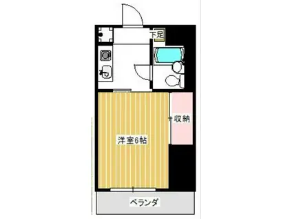 武蔵野マンション(1K/2階)の間取り写真