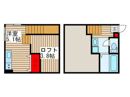 RIZEST東浦和I(ワンルーム/1階)の間取り写真