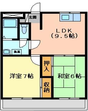 サン・オーレ新涯(2DK/2階)の間取り写真