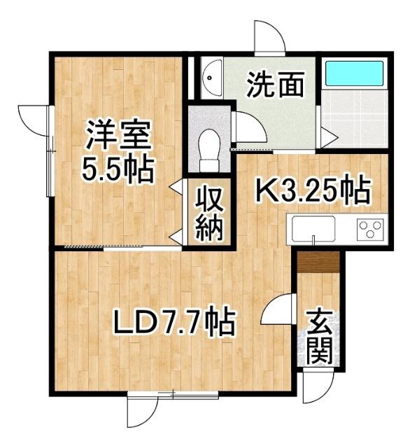 LITHOS(1LDK/1階)の間取り写真