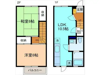 ハートポート(2LDK/1階)の間取り写真