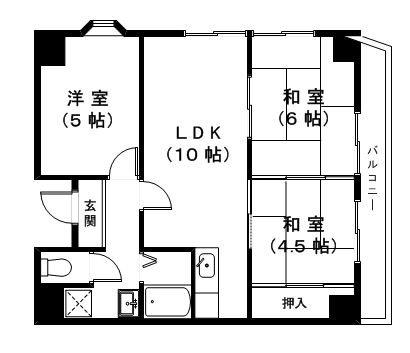 アトレOSマンション(3LDK/3階)の間取り写真