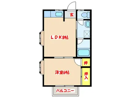 コーポクリーン(1LDK/1階)の間取り写真