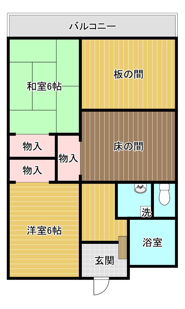 八尋ビル(3DK/4階)の間取り写真