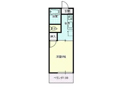 南葉ハイツ(1K/2階)の間取り写真