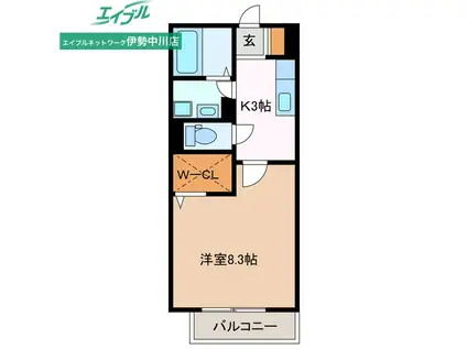 ボナンザ(1K/2階)の間取り写真