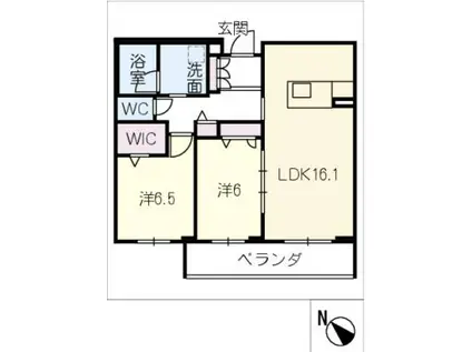 プレミオ(2LDK/3階)の間取り写真