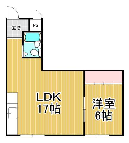 イスズハイツベル苦楽園P-1(1LDK/1階)の間取り写真