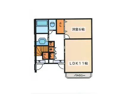グラドネス鉄砲町(1LDK/1階)の間取り写真