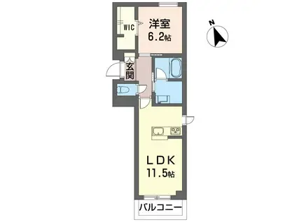 クオレール(1LDK/3階)の間取り写真