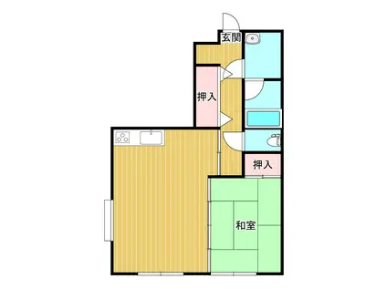 オーシャンビューIV(1LDK/3階)の間取り写真